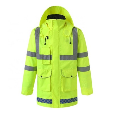 Hot Sale Road Reflective Safety Clothing Insulated Men's Jacket Winter Waterproof Work Wear Hi Vis Reflective Hood