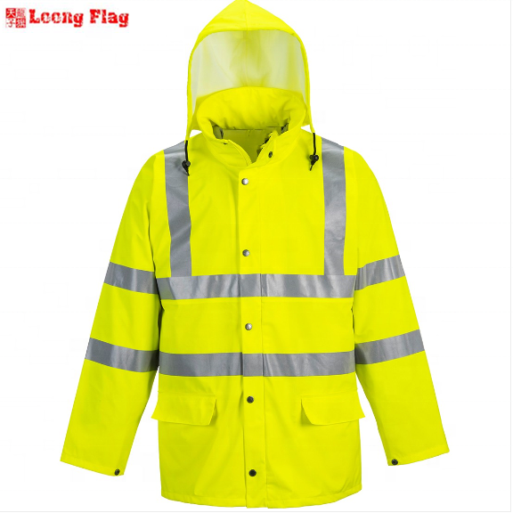 High Quality Waterproof Rain Wear Suit Hi Vis Rain Jacket With Pants Motorcycle Riders Safety Reflective Raincoat  rain wear