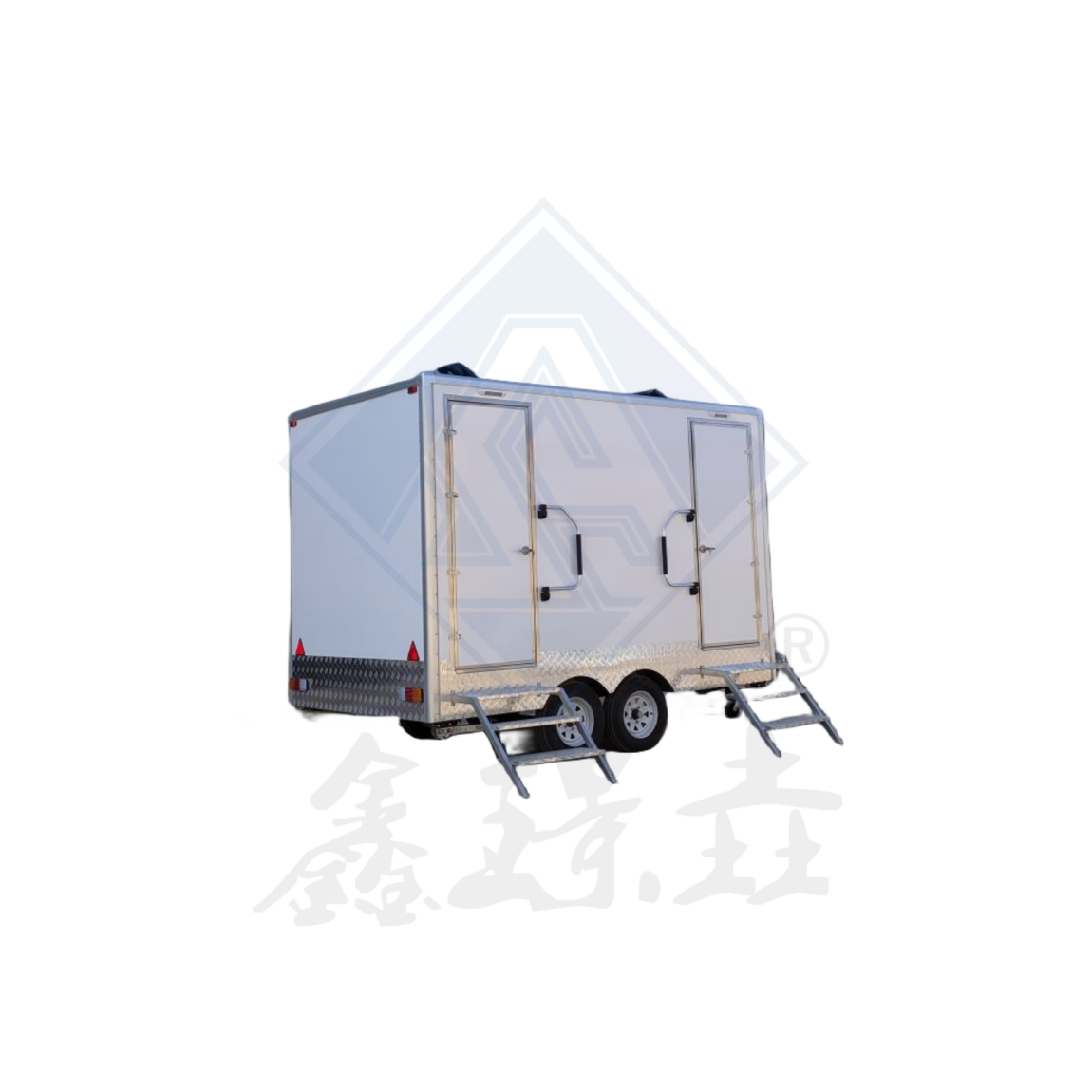 Double Axles 2 Stall Toilet Portable Mobile Toilet Trailer For Sale