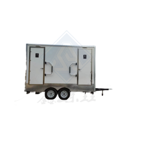 Movable 2 Stall Public Toilet Portable Mobile Toilet Trailer For Sale