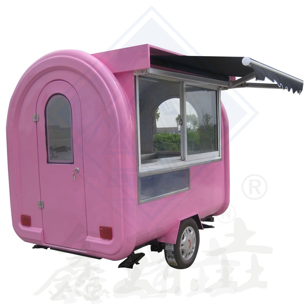 280CM single axle nice design mobile hot sale customized factory industrial round model new mobile with canopy coffee food truck