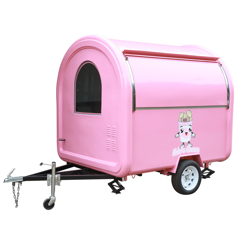 Commercial Round Ice Cream Roll Machine Pizza Beer Bar Burger Galvanized Truck Crepe Food Trailer Mobile Food Truck