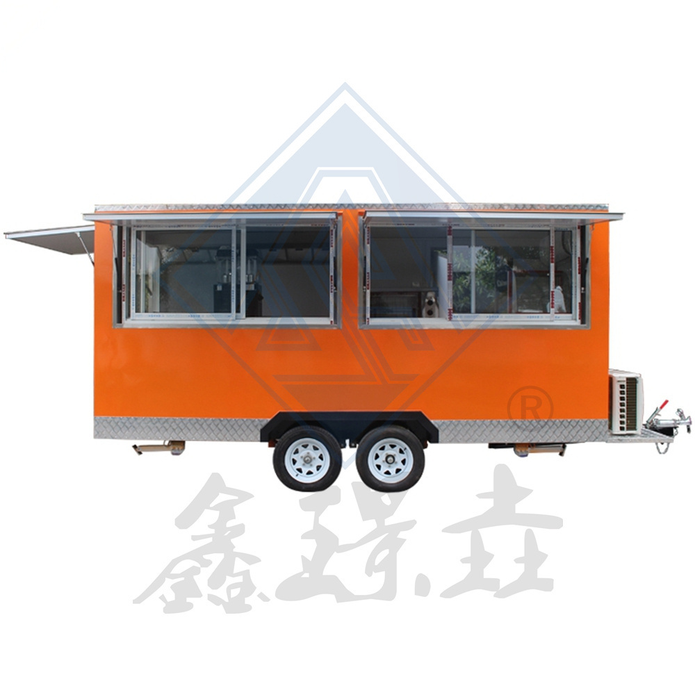 Customized Multifunctional  Commercial Trailer Mobile Fast Food Truck Coffee Milk Tea Cold Drink Truck Food Truck