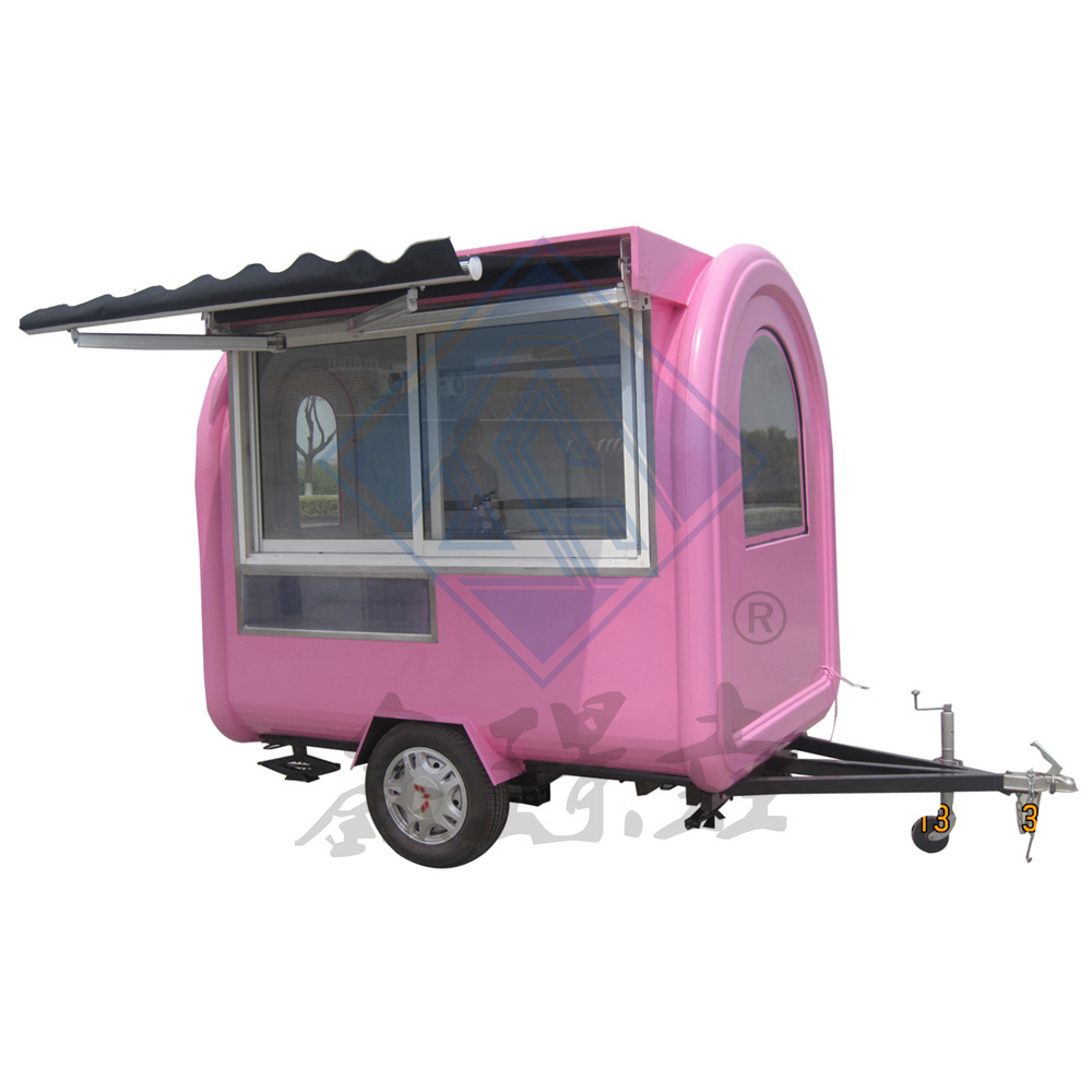 280CM single axle nice design mobile hot sale customized factory industrial round model new mobile with canopy coffee food truck