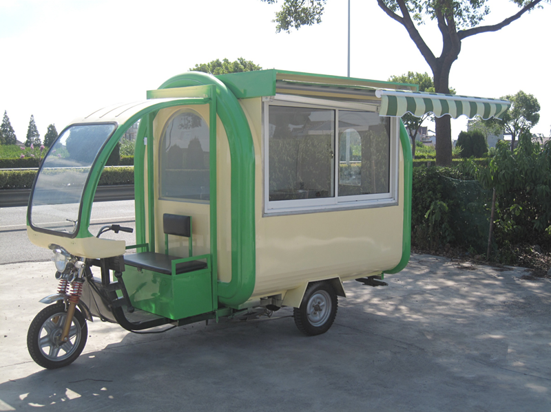 Vegetable Vending Tricycle Consession Trailer Food Kiosks French Fries Carts Mobile Fast Food Truck