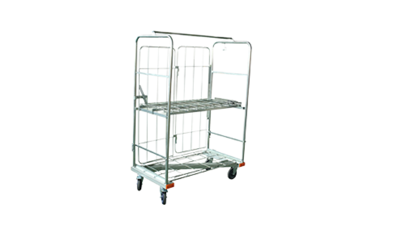 Warehouse cargo transport cart roll cage trolley rolling cage cart with four wheels