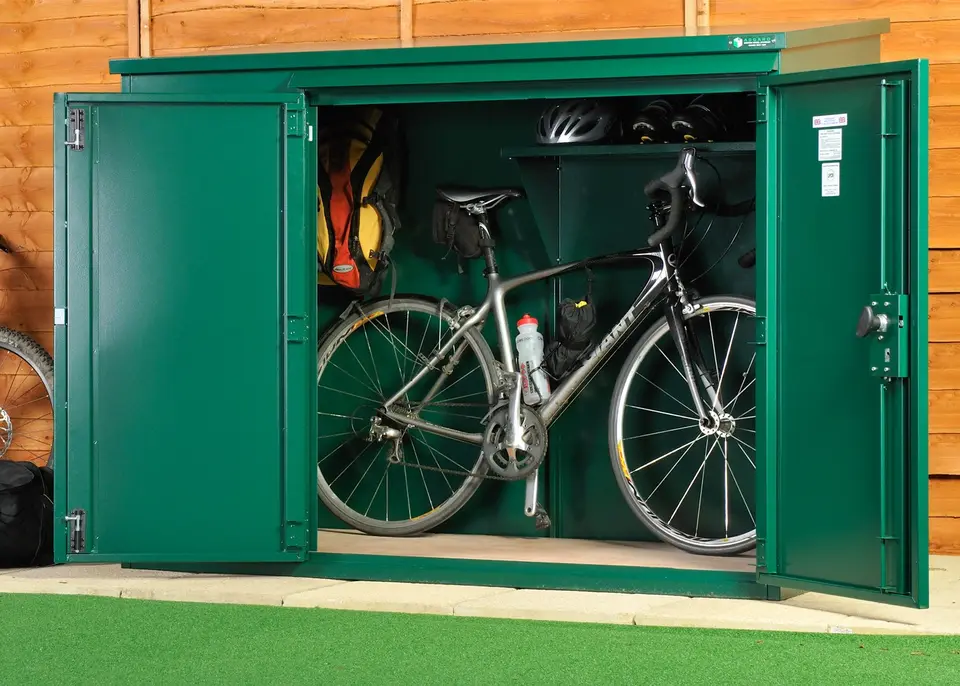 Outdoor Furniture Waterproof Steel Metal Bicycle Storage Boxes Bicycle Lockers Lockers