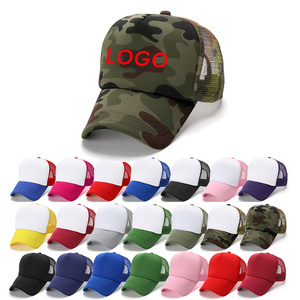 Wholesale Green Logo Blank Mesh Foam Custom Camo Trucker Hat