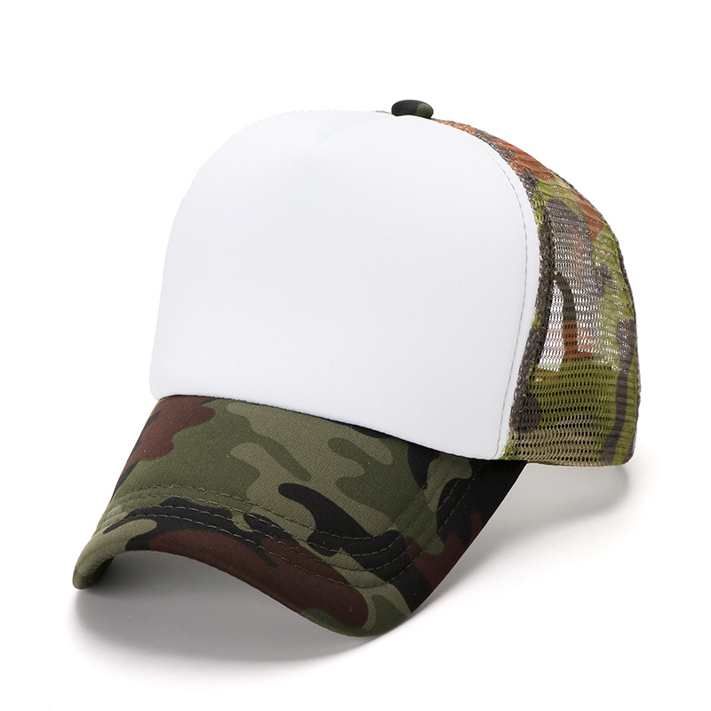 Wholesale Green Logo Blank Mesh Foam Custom Camo Trucker Hat