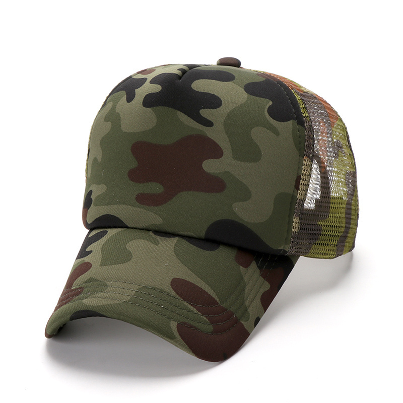 Wholesale Green Logo Blank Mesh Foam Custom Camo Trucker Hat