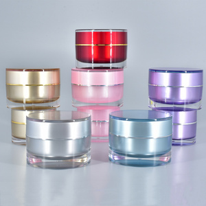 Hot sale high quality luxury plastic round shape airless cream jar empty body butter jars for skin care