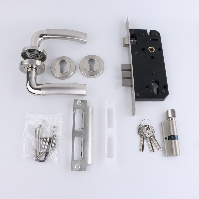 Factory Modern Cheap Security Door Locks Best Quality Door Handle Lock Cylinder Handle Door Lock Set China Jin Chuang 3pcs Keys