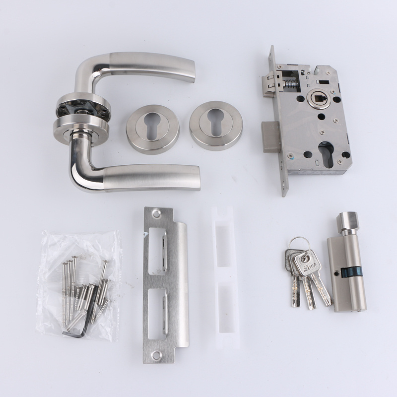 Factory Modern Cheap Security Door Locks Best Quality Door Handle Lock Cylinder Handle Door Lock Set China Jin Chuang 3pcs Keys