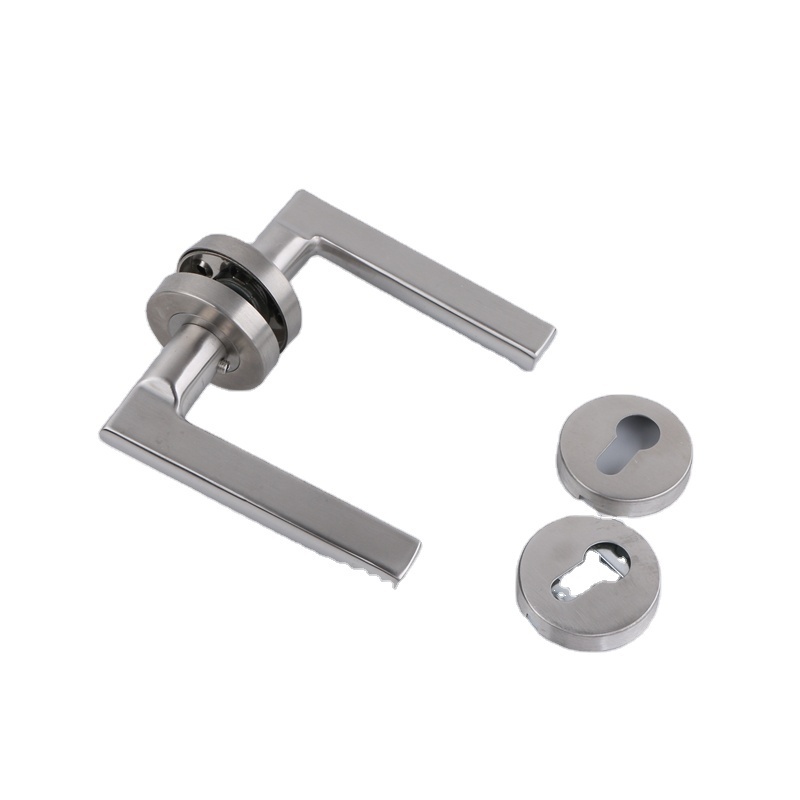 High quality stainless steel lever handle door lock with lock cylinder wooden door lock set