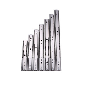 45mm Full Extention Furniture 3-fold Push Open Telescopic Channel Heavy Duty Ball Bearing Drawer Slide Stainless Steel 100000