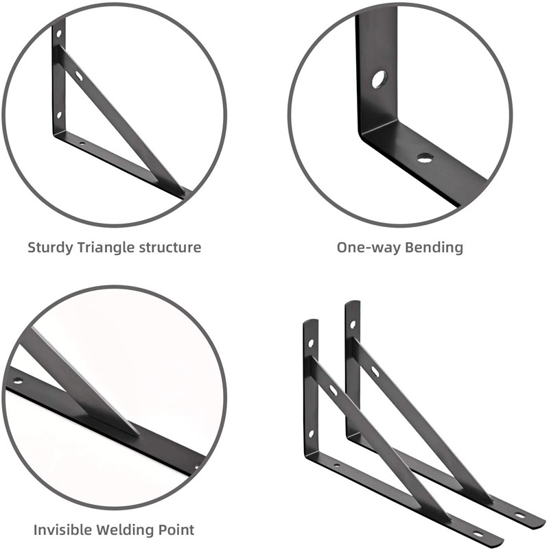 Wall Mount Floating Shelves Supports Brackets Heavy Duty Triangle Shelf 90 Degree Metal Shelf Bracket