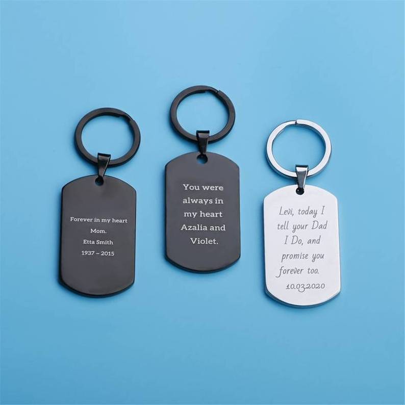 Custom Safety Stainless Steel Engraved Personalized Keychain and Dog Tag For Women Gift