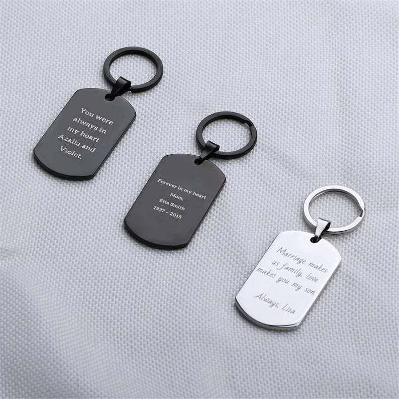 Custom Safety Stainless Steel Engraved Personalized Keychain and Dog Tag For Women Gift