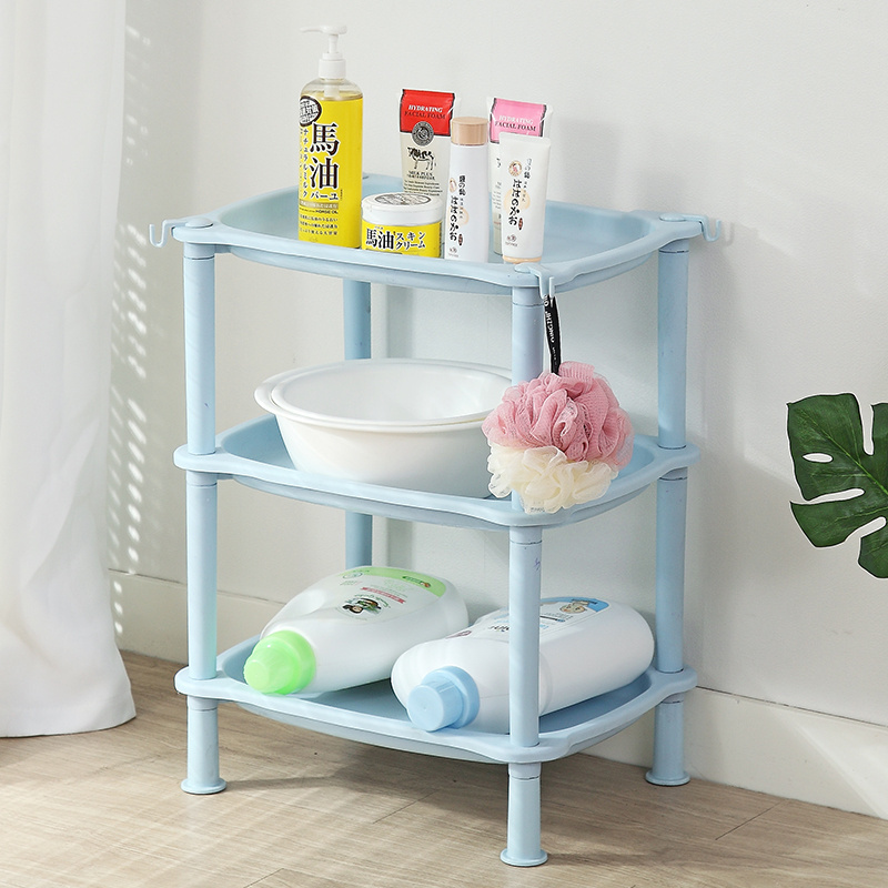 Widely Use Firm PP Plastic Bathroom 4 Tiers Shelf For Home Use Sundries Food Storage Holder Multifunction Kitchen Organizer Rack