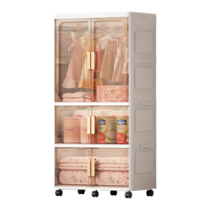 Storage cabinet plastic wardrobe folding open wardrobe folding storage box clothes plastic closets for living room