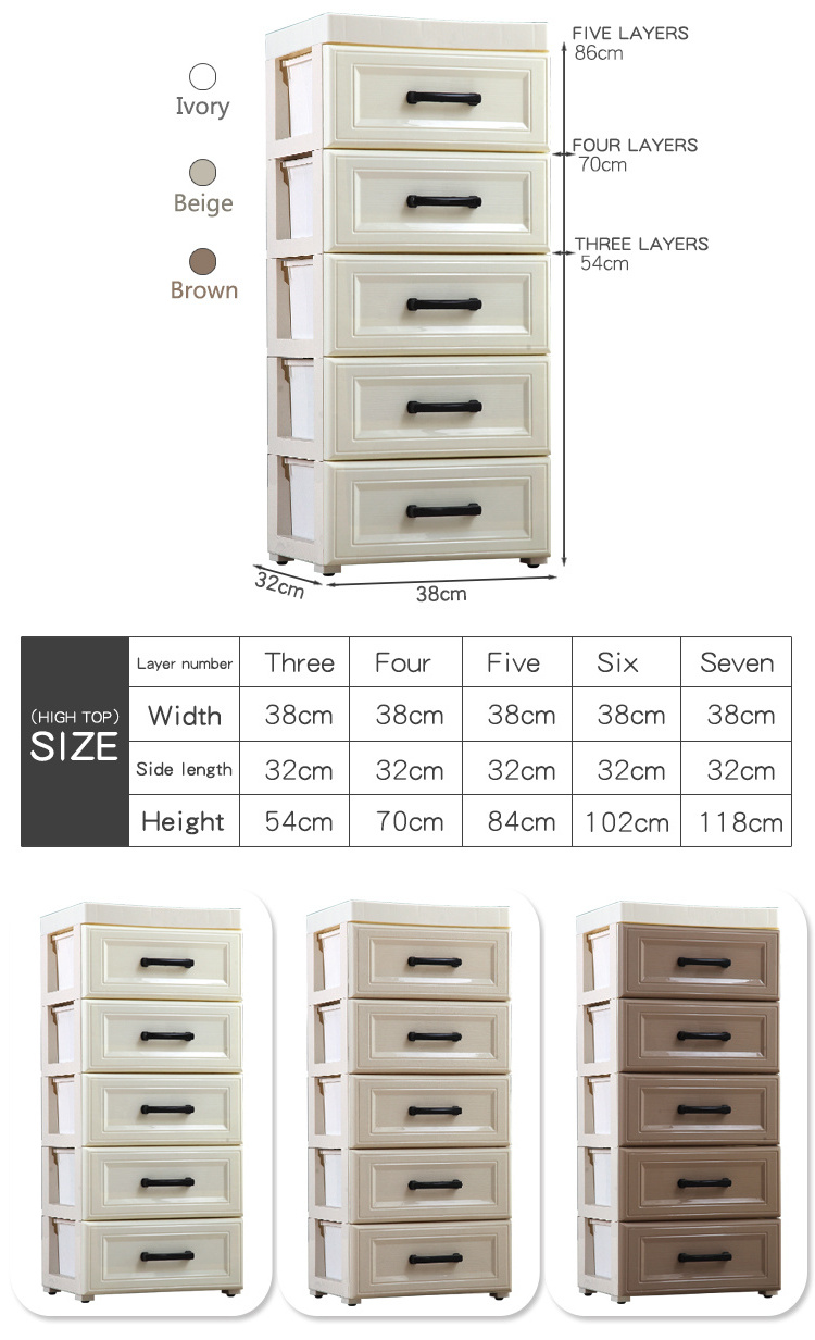 Wholesale Multi-Layer Plastic Wardrobe Cabinet Multi-purpose Storage Drawer PP Plastic Clothes Organizer For Living Room