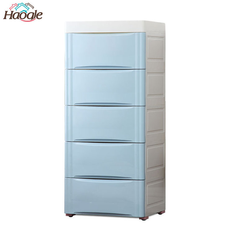 Hot Sale Kids Baby Child Plastic 5 Drawers Cabinet Bedroom Set Living Room Furniture Wardrobe Clothes Organizer