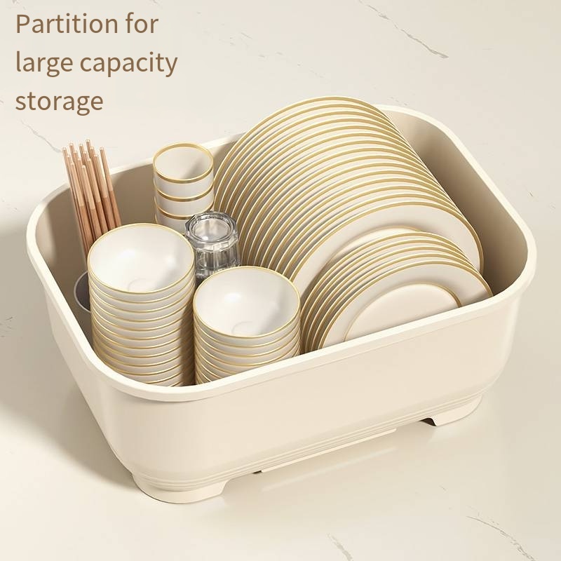 Plastic plate rack kitchen organizer Dust proof cover drain bowl rack Shelf bowl cup plate dish drainer rack