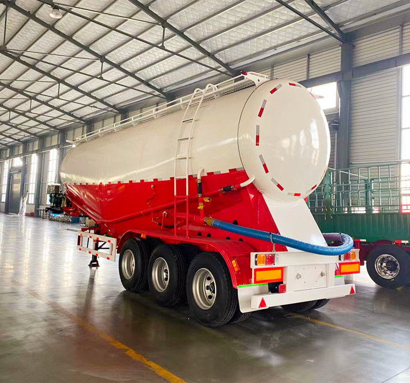 W V Type Dry Bulk Cement Tanker Semi Trailer Transport Powder Bulker Tank Truck Semi-trailer With 3 Axle 40 50 60 Ton For Sale