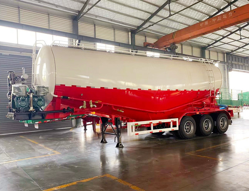 W V Type Dry Bulk Cement Tanker Semi Trailer Transport Powder Bulker Tank Truck Semi-trailer With 3 Axle 40 50 60 Ton For Sale