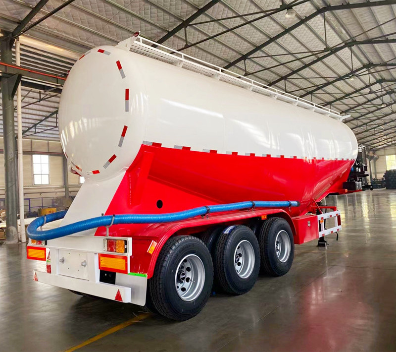 W V Type Dry Bulk Cement Tanker Semi Trailer Transport Powder Bulker Tank Truck Semi-trailer With 3 Axle 40 50 60 Ton For Sale