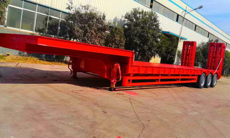 Lowbed Price Excavator Transporter Low bed Truck Semi Trailer With Hydraulic Ramp Multi 3 4 5 Axle 40 60 80 120 100 Ton For Sale