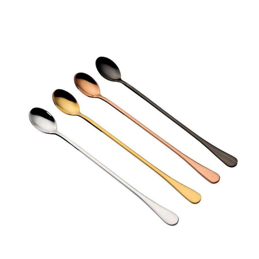 Fashional Colorful Stainless Steel Long Handle Tea Coffee Scoop Ice Cream Spoon