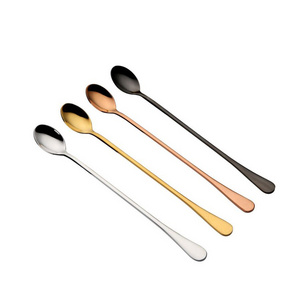 Fashional Colorful Stainless Steel Long Handle Tea Coffee Scoop Ice Cream Spoon