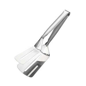 Multi-function stainless steel bread pancake pizza clamps tong for lengthening steak spatula