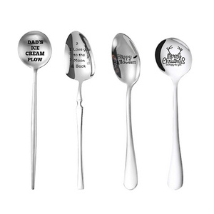 Amazon 2022 Popular Custom Small Long Handled 304 Stainless Steel Teaspoon Metal Dessert Tea Spoon