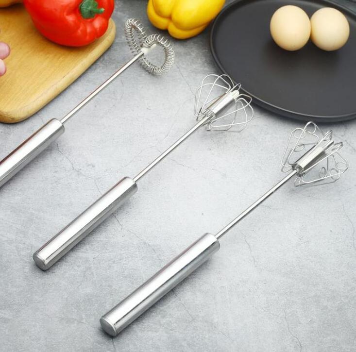 Hand manual Stainless Steel Semi Auto Egg Beater Mixer For Kitchen Rotary Egg Hand Whisk