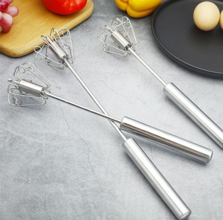 Hand manual Stainless Steel Semi Auto Egg Beater Mixer For Kitchen Rotary Egg Hand Whisk