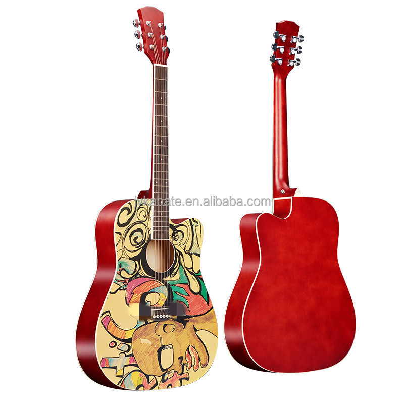 Kabat Top Seller Guitarra  41Inch Electric Acoustic Guitar  Bass Guitar With Painting