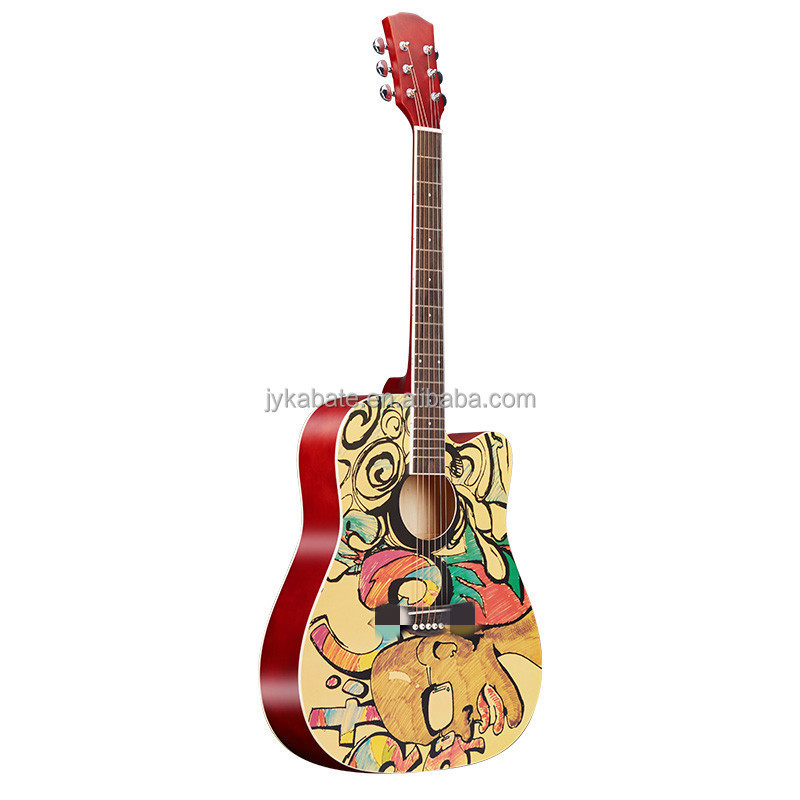 Kabat Top Seller Guitarra  41Inch Electric Acoustic Guitar  Bass Guitar With Painting