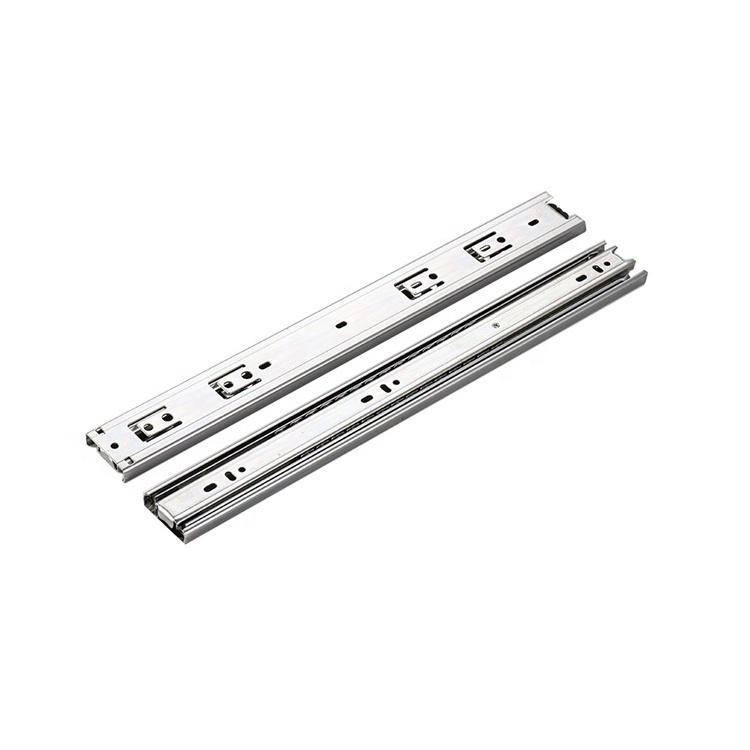 45mm Full Extension Steel 3 Fold Ball Braing Telescopic Channel Rail Cabinet Drawer Slide