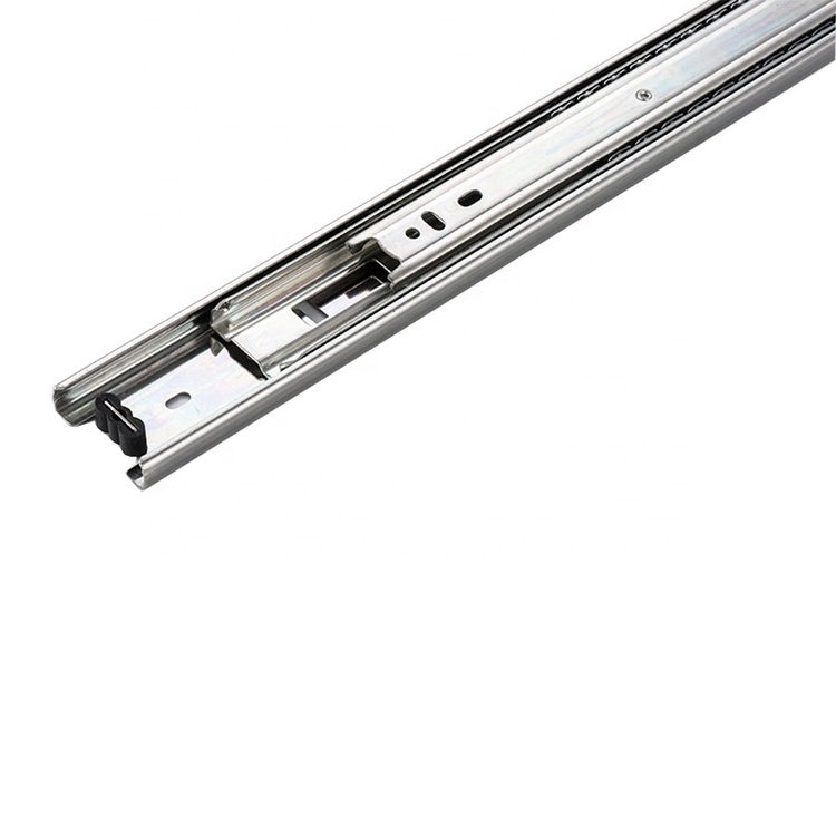 45mm Full Extension Steel 3 Fold Ball Braing Telescopic Channel Rail Cabinet Drawer Slide