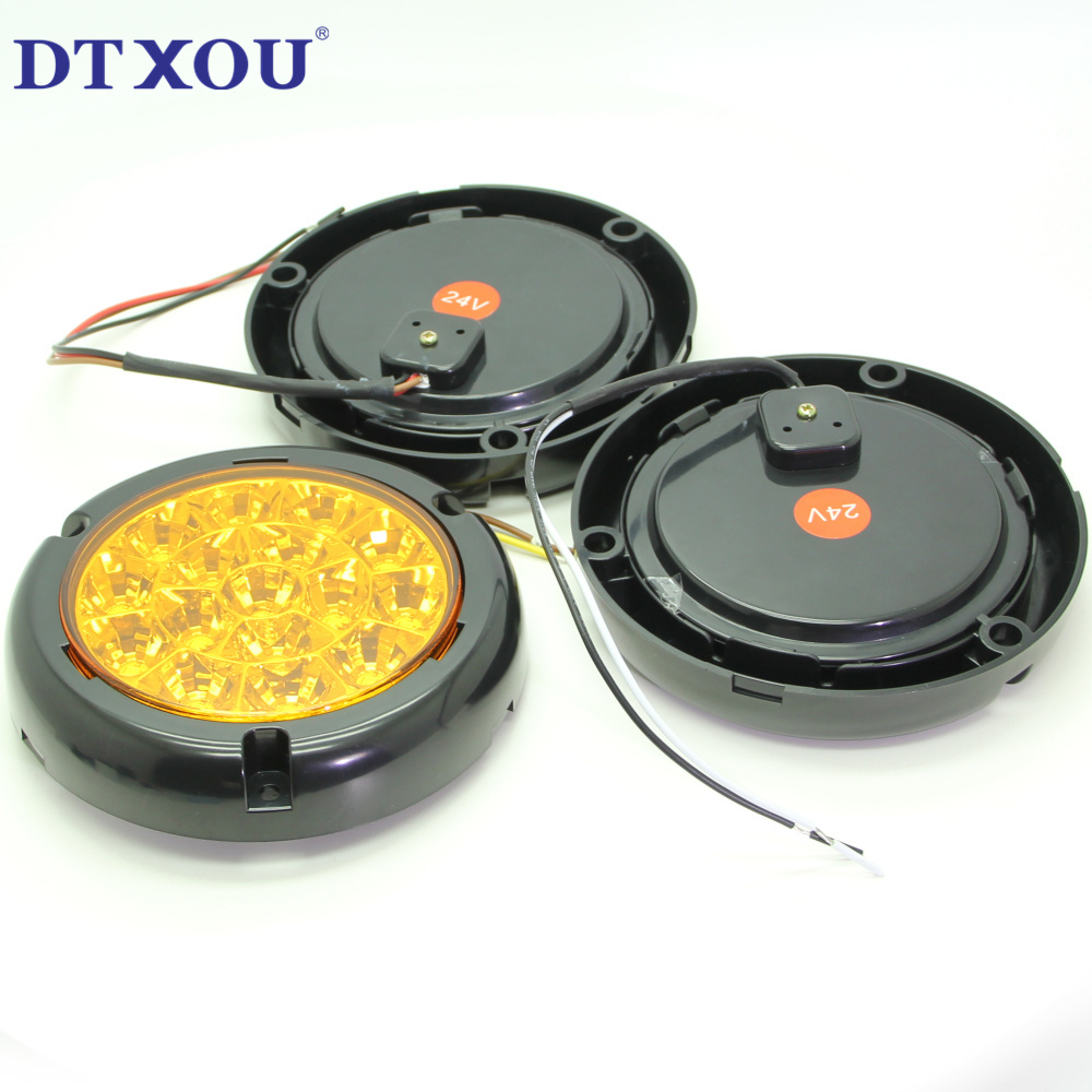 4 Inch Round Led Trailer Tail Lights Waterproof 12v Brake Stop Turn Reverse Lights Sealed Flush Mount For Truck Rv Boat