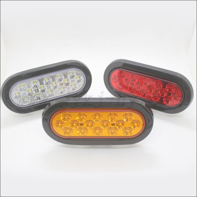 12V 24V 6 inch quot oval stop turn LED tail lights strobe flashing warning lights for truck trailers