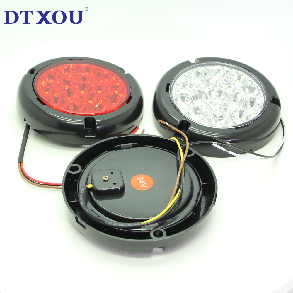 4 Inch Round Led Trailer Tail Lights Waterproof 12v Brake Stop Turn Reverse Lights Sealed Flush Mount For Truck Rv Boat