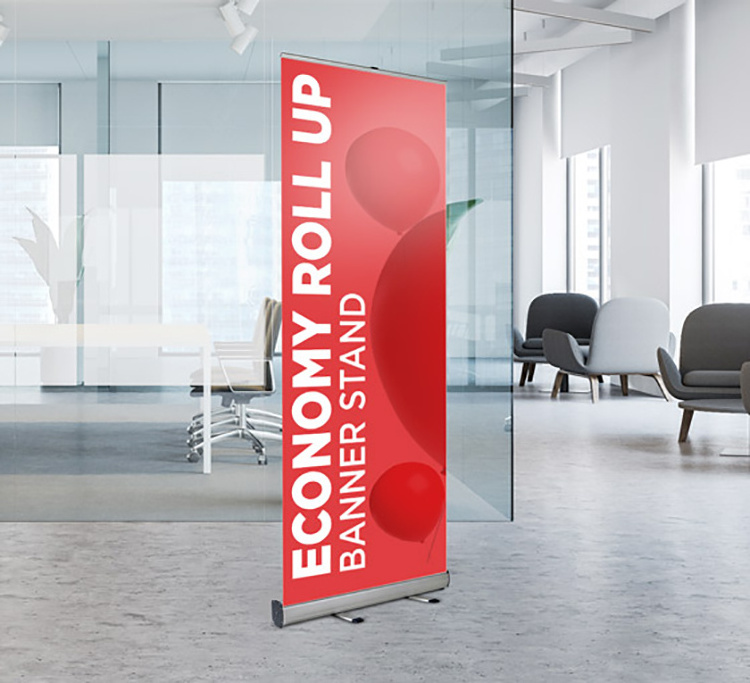 Pop Up Roller Stand Banner Roll Up Banner Aluminum Wide Base Roll Up Banner Stand