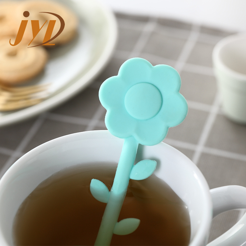 High quality food grade tea bags strainers filters flower shape silicone tea infuser filter