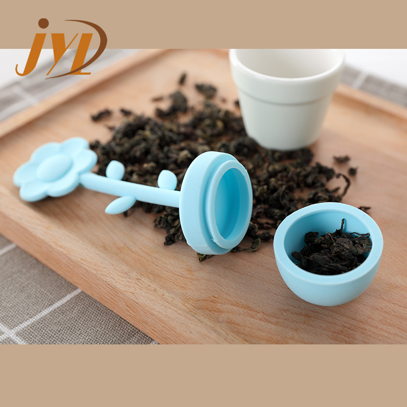 High quality food grade tea bags strainers filters flower shape silicone tea infuser filter