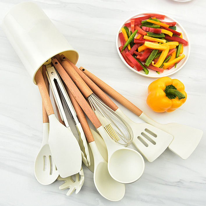 Wholesale non-stick kitchenware spatula kitchen tools 12 pcs silicone utensil set cooking kitchen utensils