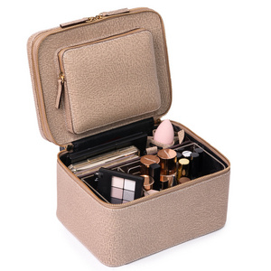 Custom portable vanity box case pu leather travel makeup case brushes bag large makeup bag cosmetic bags & cases