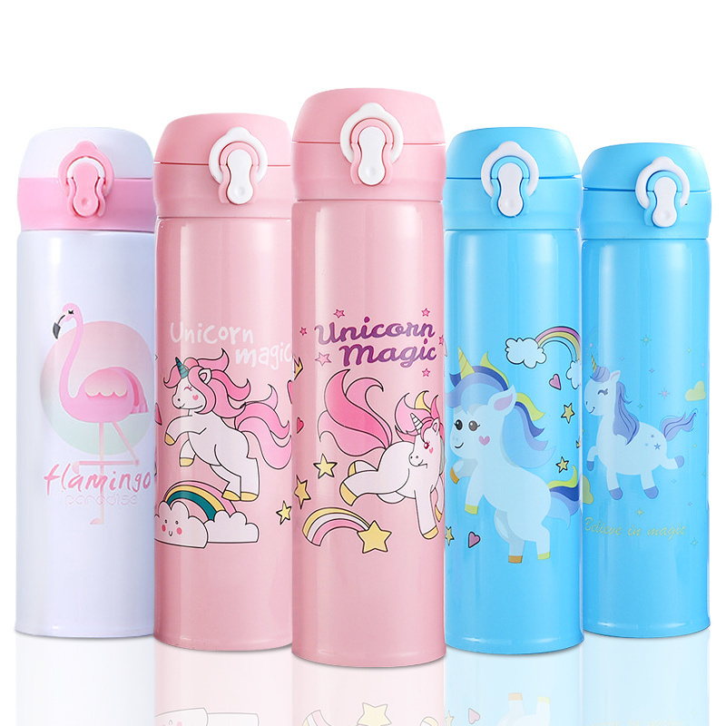 Competitive Price Kids Water Bottle Stainless steel 16oz Glitter Children Unicorn Cute Water Bottle